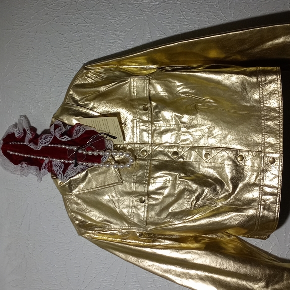 Newport News Jackets & Blazers - NEWPORT NEWS GOLD LEATHER JACKET